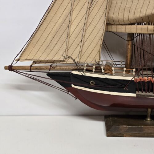 Assembled Model Cutty Sark Clipper Ship Wood Construction Canvas Sails 30" Long
