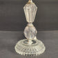 Clear Crystal Glass Table Lamp 12" Acrylic Boudoir Light White Ruffled Shade