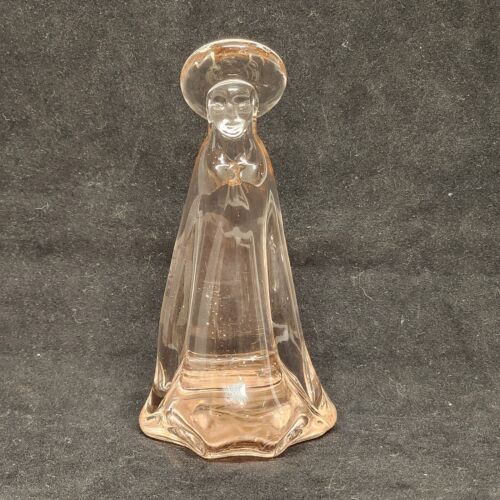 ICET Murano Pink Virgin Mary Madonna Kneeling Glass Figurine Handblown 4.5" Tall