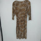 Christine Women's Leopard Faux Wrap Stretch Midi Dress Brown Black XL