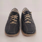 Predictions Black Leather Sneakers Womens Size 8 Beige Lace Shoes