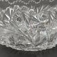 American Brilliant Cut Lead Crystal Bowl 9.5" x 4.25" Starburst Pinwheel Fan Vtg