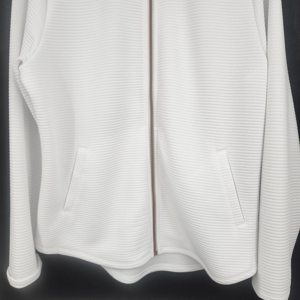 Skechers Go Walk Everywhere Women's Large White Full Zip Jacket 27" Mock Neck