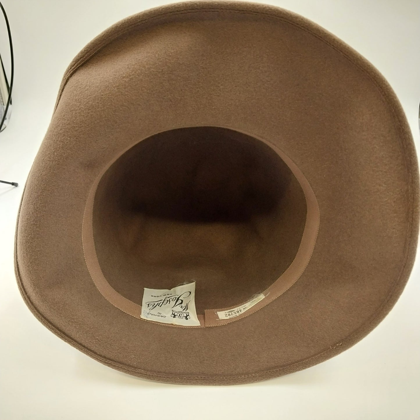 Mr Josephs Original Brown Fedora Felt Coche Hat w Multicolor Feathers New York