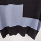 Designers Originals Color Block Top Women XL Black Blue Short Sleeve Cotton