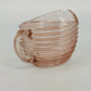 Anchor Hocking Depression Glass Creamer 5" Manhattan Pink Horizontal Ribbed Vtg