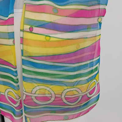 Abstract Design Women's Scarf Multicolor Chiffon Rectangle Neck Warmer 16" x 45"