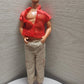 Ken Doll 1968 Mattel Blonde Painted Hair Red Shirt Vintage
