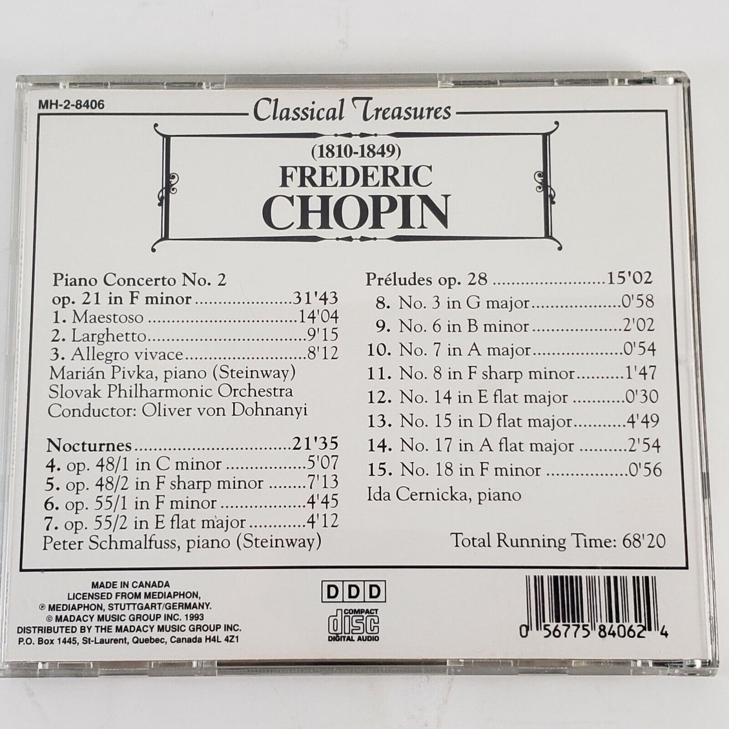 3 Classical Treasures CD's Frederic Chopin George Gershwin & Wolfgang Mozart