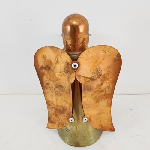 Christmas Angel Candle Holder Figurine 6" Copper Bronze Finish Spiked Candle