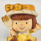 Inarco Planter Little Girl & Broom Ceramic Vase Japan E-2495 Kitsch 1960's Vtg