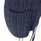 FAI Navy Cardigan Sweater Wool-Acrylic Blend Front Pocket's Woman's Small