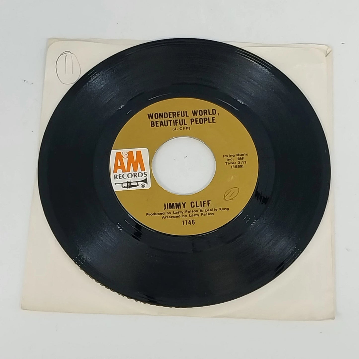 Jimmy Cliff Wonderful World Beautiful People 45 RPM Vinyl A&M