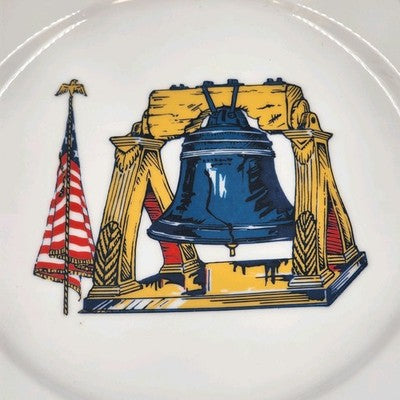 Bicentennial Ceramic Collector Plate Liberty Bell Of Freedom USA 1776-1976 10.5"