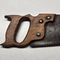 24" Hand Saw Wood Handle 3 Fastener Carpenter Woodworking Tool Vintage