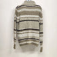 Cato Women Large Striped Turtleneck Sweater Brown Tan White Chunky Knit Pullover