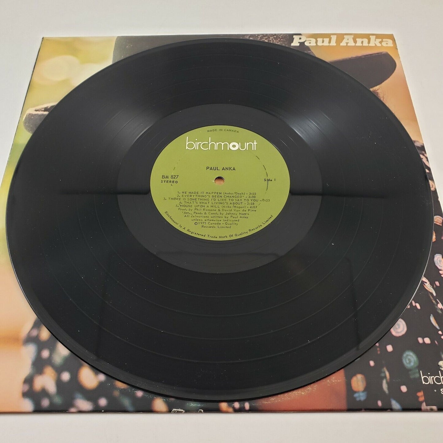 Paul Anka Self Titled Vinyl LP Record BM827 Birchmont Records Stereo 1971 Promo