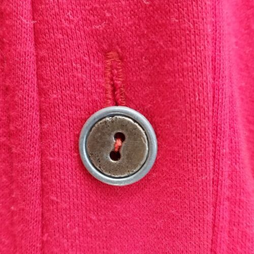 Lauren Brooke Red V Neck Button Sweatshirt Long Sleeve Pockets Woman's Small