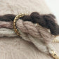 Aloska Cloche Beige Hat w Brown Black Tan Twisted Rope Trim & Gold Tone One Size