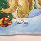 Winter Cottage House Flag Briarwood Lane by Donna Race 28" x 40" Vintage
