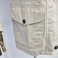 Pacific Trail Woman's Coat Beige Jacket w/ Navy Blue Trim & Lining No Hood Small