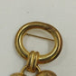 Gold Tone Enamel Hanging Solid Heart in Oval Circle Brooch Pin Jewelry Vintage