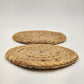 Set 2 Vintage Raffia Woven Round Trivets 8" Boho Kitchen Hot Pads Rustic Decor