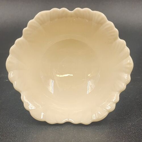 Lenox USA Trinket Dish Cabbage Leaf Footed 4.5" Bowl Cream with Gold Base