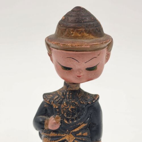 Oriental Boy Noddler Bobble Head Salt or Pepper Shaker No Stopper 4.5" Tall Vtg