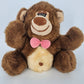 Brown Bear Plush Pink Bow 9" Stuffed Animal a Well-Made Toy Taiwan Vintage 1981