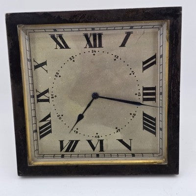 Tiffany & Co Sterling 925 Case Antique Travel Desk Clock Square 8 Day Movement
