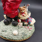 Santa Claus Golf Player Playing Through Christmas Figurine Multicolor Resin 10"