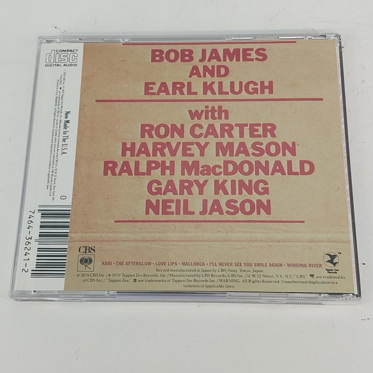 Bob James & Earl Klugh One On One CD Tappan Zee CBS Jazz Fusion 1979 Vintage