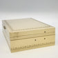 Jewelry Trinket Box Cream Gold Filigree Red Velvet Satin Lift Out Tray 12.5" Vtg