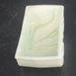 Akro Agate Slag Glass Planter Green White Marble Daffodil Floral Dish 1940's Vtg