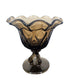 Westmoreland Smokey Brown Glass Footed Compote Scalloped Rim Pedestal Dish 5"