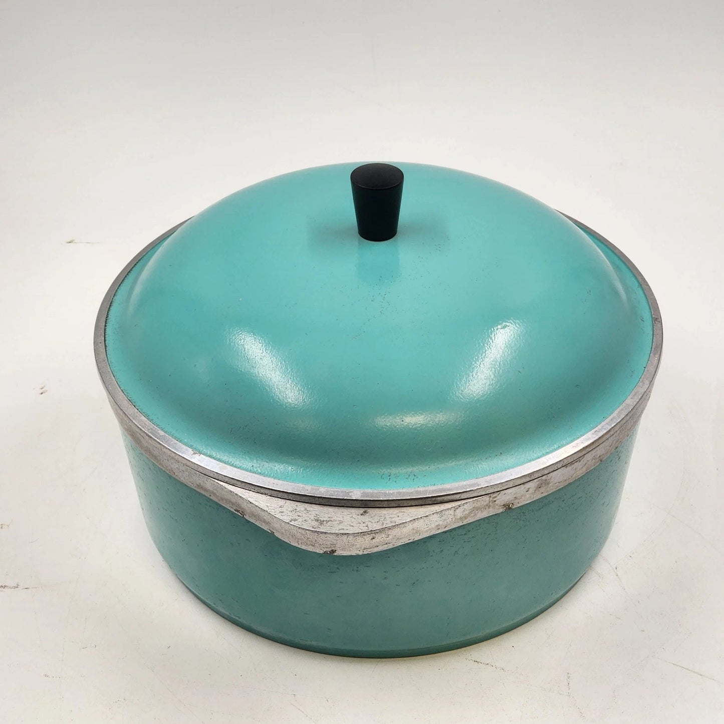 Club Aluminum 4 Qt Dutch Oven Turquoise 10" Stock Pot w/ Lid Vintage 1960s