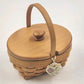 Longaberger Horizon Of Hope Basket w Lid Classic Stain 1999 American Cancer Soc