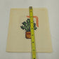 Set of 4 Completed Cross Stitch Desert Mini Vase Plants 6x7" Aida Cloth Unframed