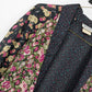 Mirrors Women's Medium Floral Open Front Cardigan Jacket Black Pink Pockets