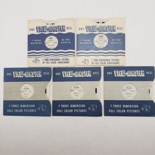 5 View-Master Reels England London Numbers 1001 1002 B-1561 B-1562 B-1563