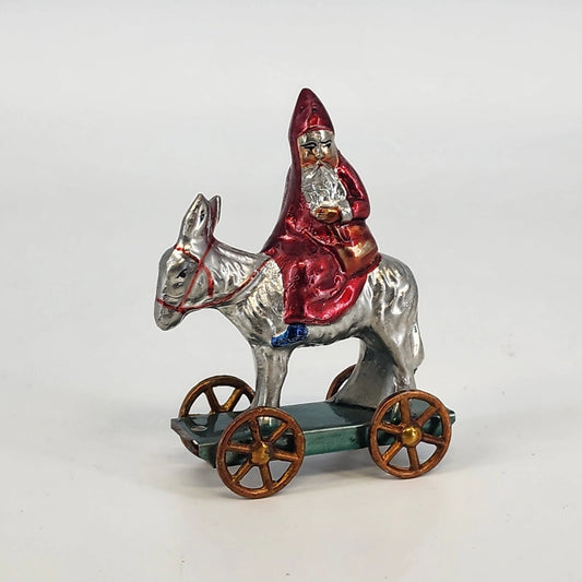 R A Smith Fine Toys Father Christmas on Donkey Cast Metal Figurine 3.5" 1991