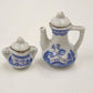 Collectible Miniature Tea Set Blue Chinese Willow Tree w/ Box Home Decor