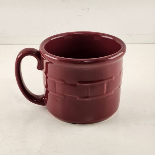 Longaberger Pottery Woven Traditions Paprika Red 16 oz Soup Mug Coffee 4" Wide
