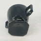 LE Smith Black Glass Cream Sugar Set Double Shield Pattern Square Base Vintage