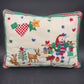 2 Snowmen Christmas Throw Pillows 3 Fun Scenes 16" x 12" Snowmen Stars & Birds