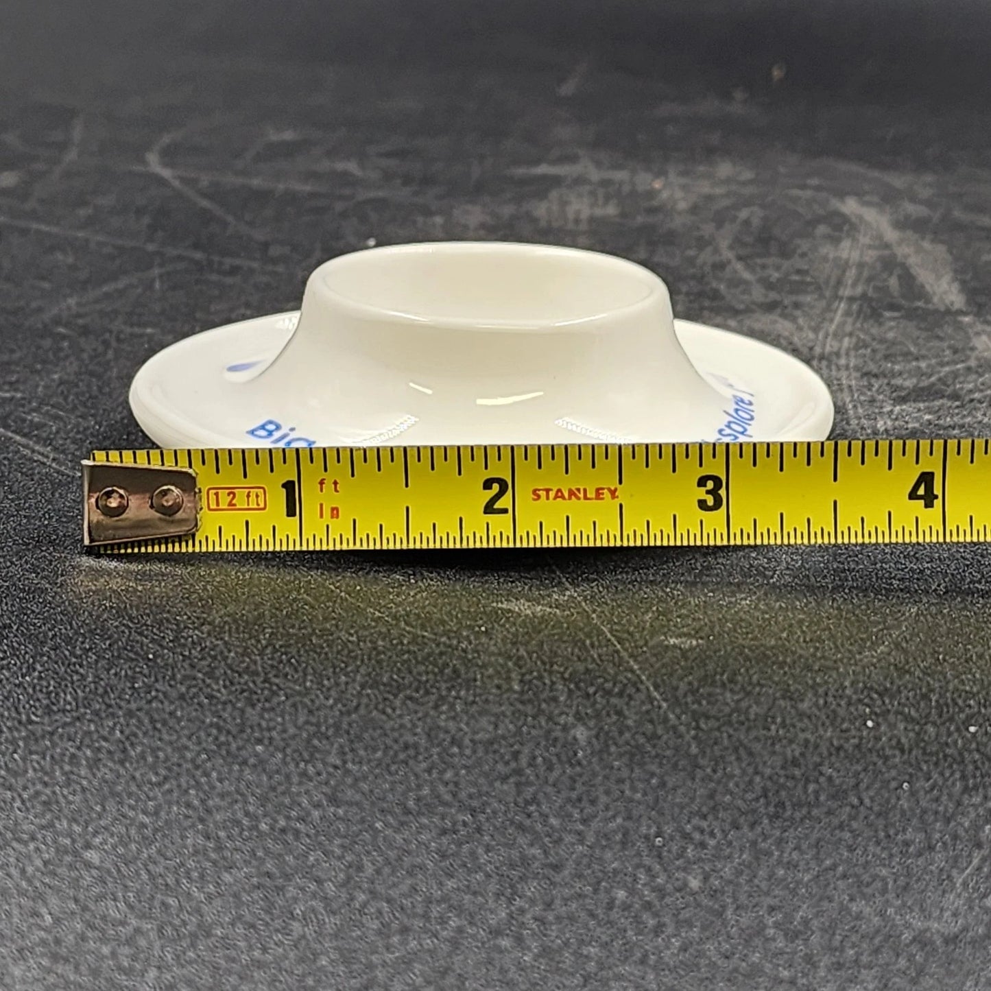 5 Cinf Ceramic Boiled Egg Holders Stackable White Egg Cups with Blue Face Design