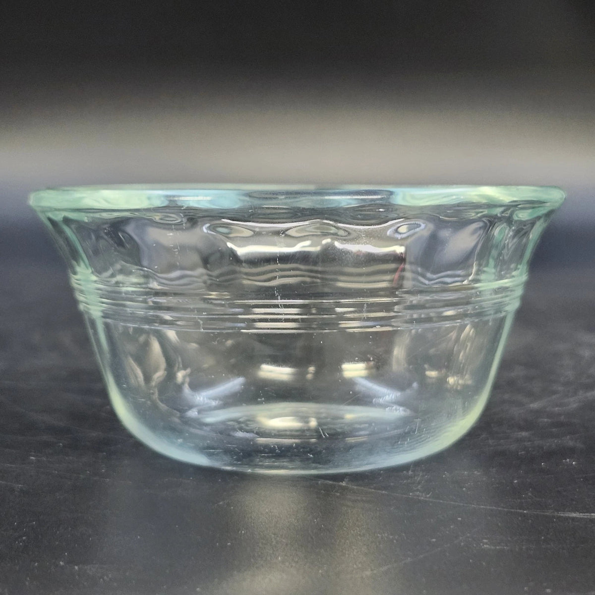 6 Pc Pyrex 463 Clear Glass Custard Cups Bowls Ramekins 6 oz Scalloped Flared Rim