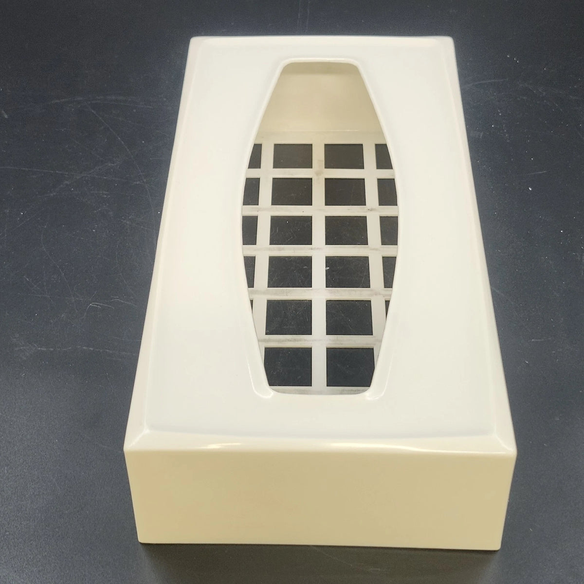 Rubbermaid Plastic Tissue Box Cover 2939 White Atomic Starburst 10.5" MCM Vtg