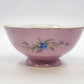 Pink Porcelain Footed Bowl Birds Nest Blue Flowers Gold Trim 6.25" Kitchen